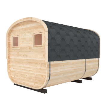 Fasssauna / Gartensauna / Banja / Quadro 3,0 m mit Vorraum